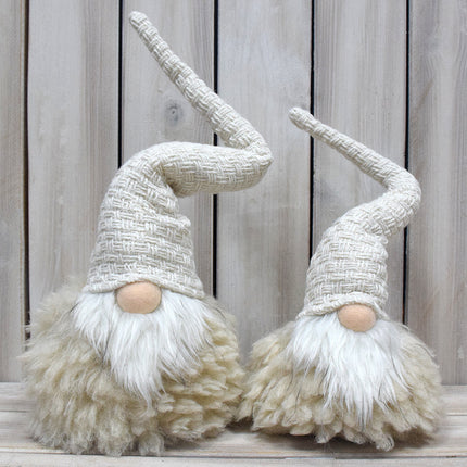 Beige Charming Handcrafted Christmas Gnome - Nordic Tomte Plush Figurine for Holiday Decor(14*14*48cm)
