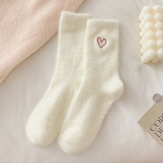 2-Piece Milky Women's Ultra-Soft Fuzzy Socks