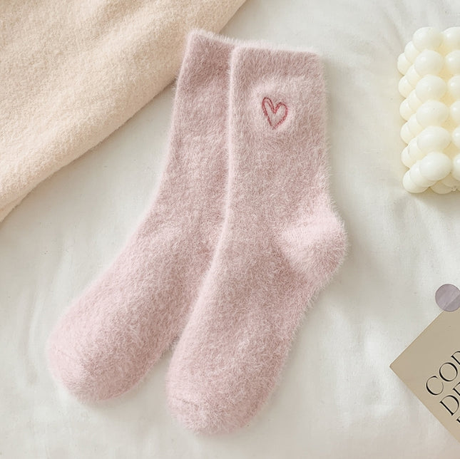 2-Piece Pale Pink Women's Ultra-Soft Fuzzy Socks
