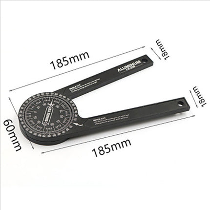 Black Precision 360-Degree Miter Saw Protractor - Aluminum Alloy Angle Finder for Woodworking & Carpentry
