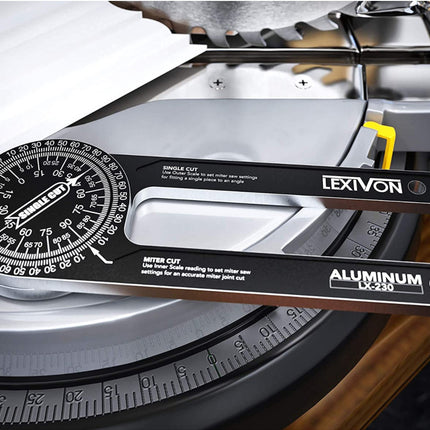 Red Precision 360-Degree Miter Saw Protractor - Aluminum Alloy Angle Finder for Woodworking & Carpentry