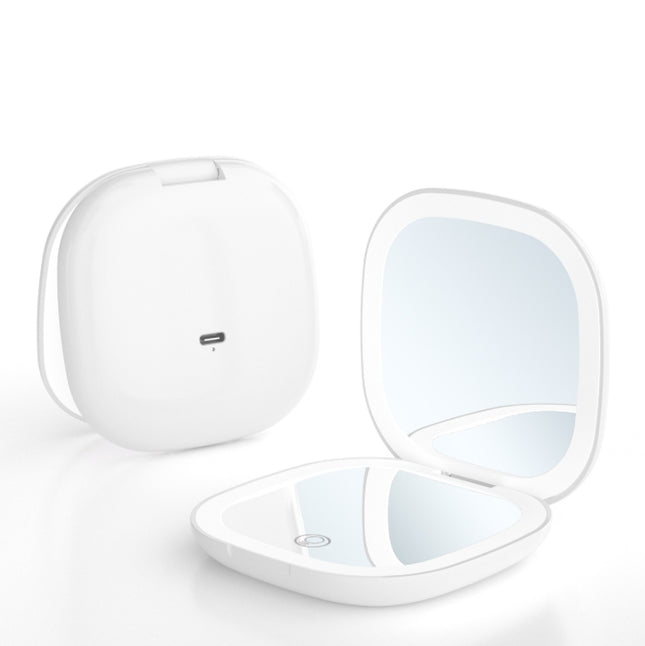 2-piece White Portable LED Makeup Mirror