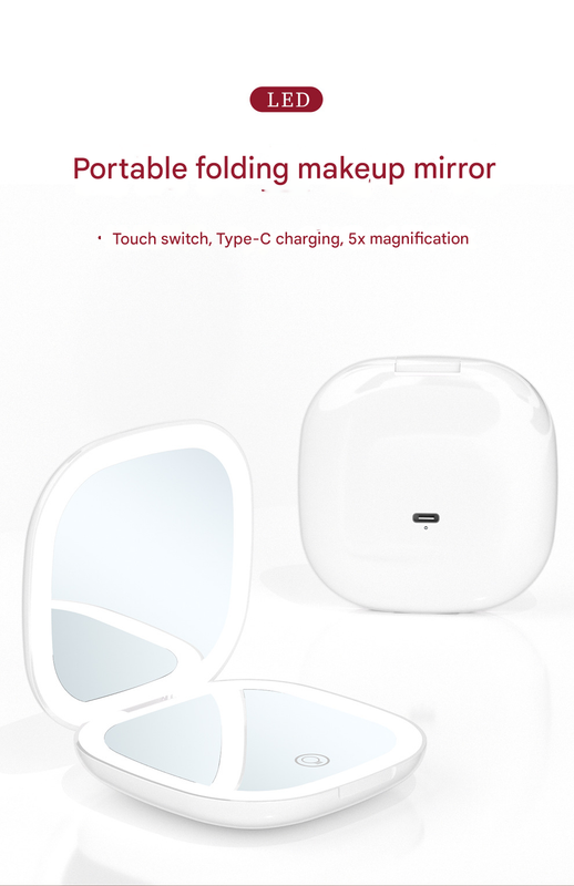 2-piece Green Portable LED Makeup Mirror – product detail