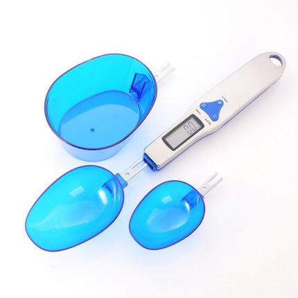 Blue High Precision Digital Spoon Scale - Electronic Measuring Scoop with 3 Heads for Kitchen & Baking(300g)