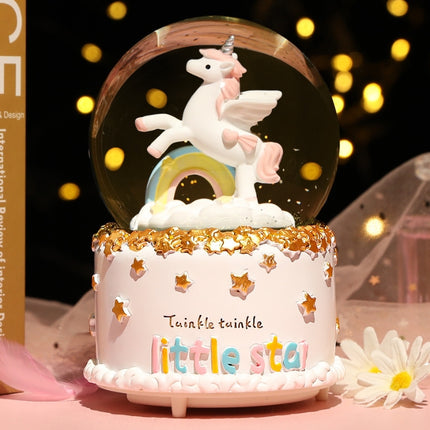 Enchanting Unicorn Snow Globe Music Box