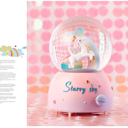 Enchanting Unicorn Snow Globe Music Box – design and finish