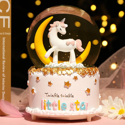 Enchanting Unicorn Snow Globe Music Box