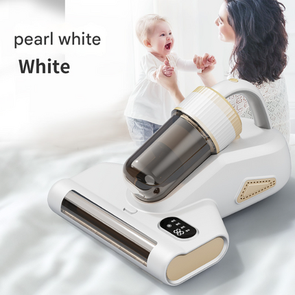 White Advanced Cordless UV-C Dust Mite Vacuum - Handheld Cleaner with Hot Air, Pulsating Pads & LED Display
