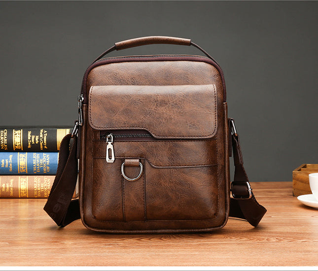 Dark Brown Men's Vintage Crossbody Bag
