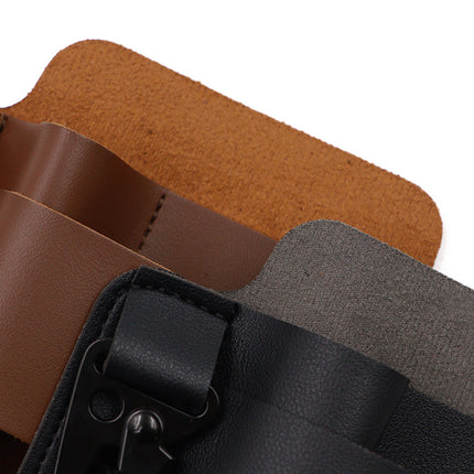 2-piece Black Outdoor EDC Tactical Tool Waist Bag - Multi-Functional Belt Storage Pouch with Flashlight, Copper Sleeve, and Survival Knife Holder