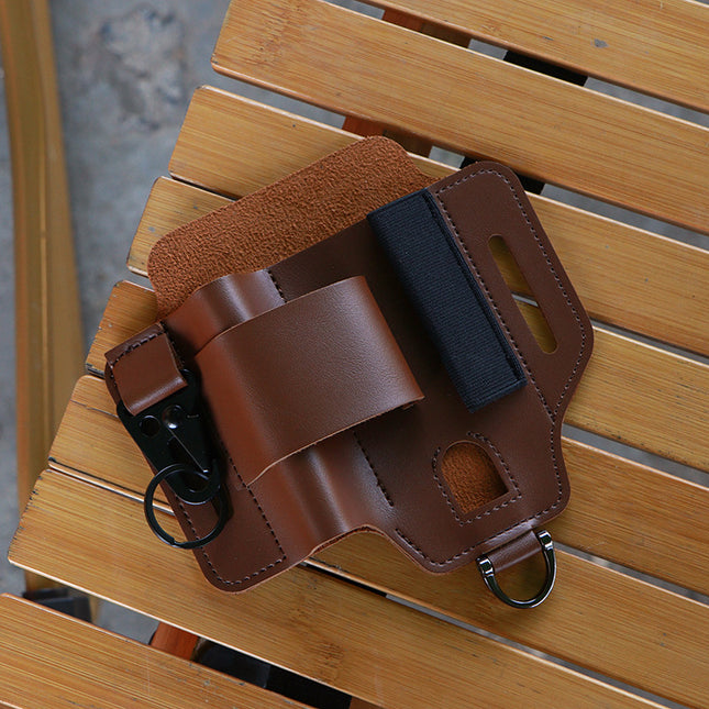 2-piece Brown Outdoor EDC Tactical Tool Waist Bag
