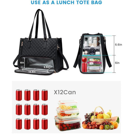 Black Insulated Lunch Bag and Laptop Cooler - Perfect for Keeping Food Fresh