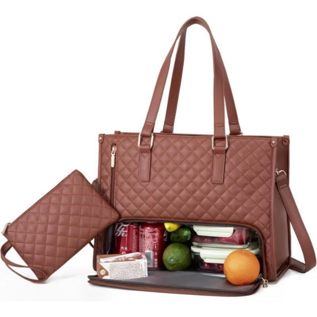 Brown Insulated Lunch Bag and Laptop Cooler