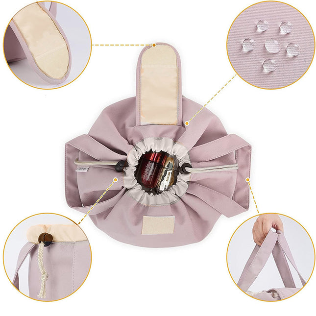 Pink New Large Capacity Portable Drawstring Makeup Bag – product detail