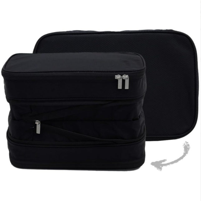 Black Durable Double-Zipper Expandable Water-Resistant Thick and Thin Clothing Storage Bag