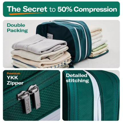 Black Durable Double-Zipper Expandable Water-Resistant Thick and Thin Clothing Storage Bag - Size 40*30*15CM
