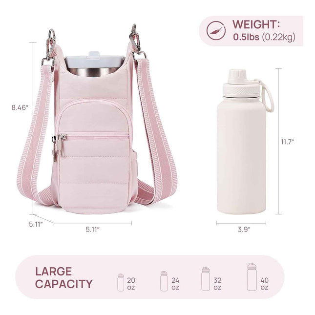 Pink Women's Crossbody Water Bottle Bag-Perfect for Hiking and Cycling – product detail