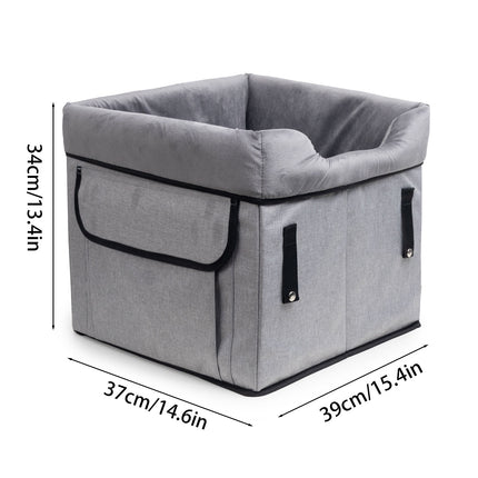 Grey Car Pet Pad - Portable Dog Booster Seat for Safe and Comfortable Travel