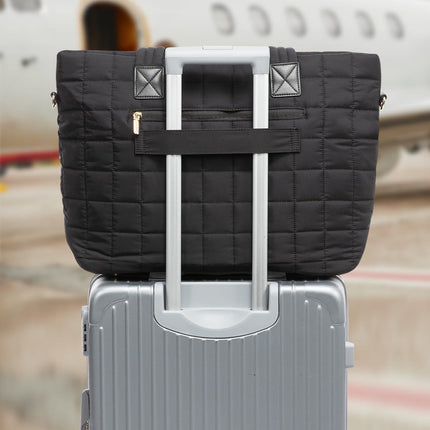 Black New Large Capacity Tote Bag - Fashionable Quilted Women's Shoulder Bag and Laptop Bag