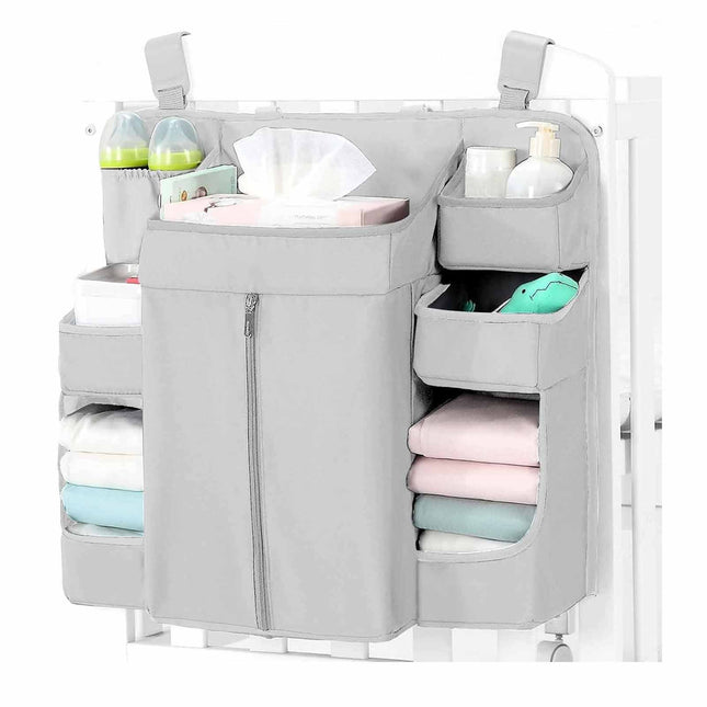 Grey Foldable Baby Crib Storage Hanging Bag