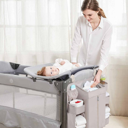 Grey Foldable Baby Crib Storage Hanging Bag – shape and profile
