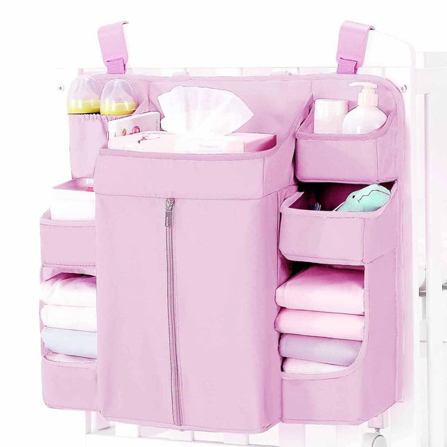 Pink Foldable Baby Crib Storage Hanging Bag