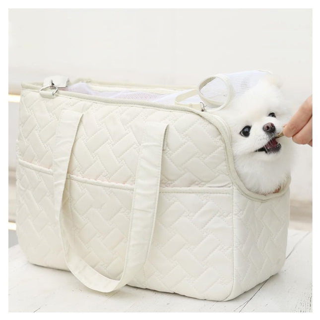 Beige Fashionable Pet Carrier Bag