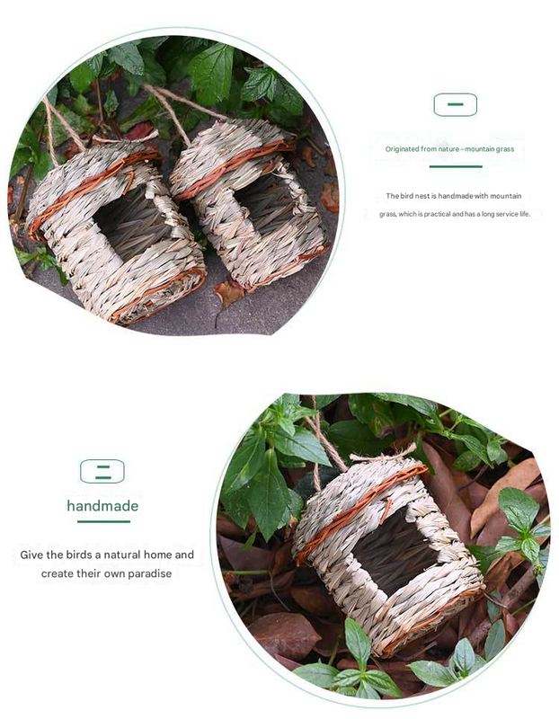 3-Piece Handcrafted Natural Grass Bird Nest – product detail