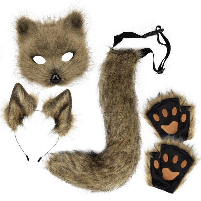 Grass yellow Halloween Furry Fox Costume Set