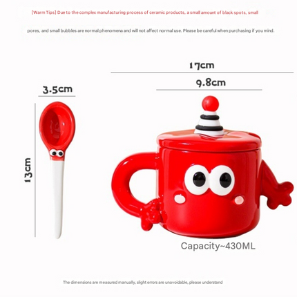 Red Quirky Ceramic Couples Mug Set - Fun and Unique Gift for Weddings and Special Occasions