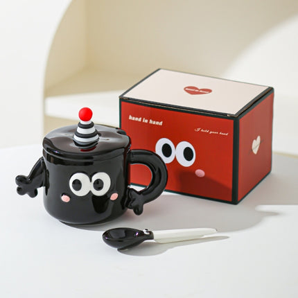 Black Quirky Ceramic Couples Mug Set - Fun and Unique Gift for Weddings and Special Occasions