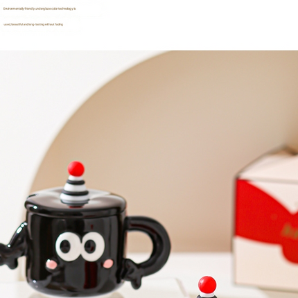 Black Quirky Ceramic Couples Mug Set - Fun and Unique Gift for Weddings and Special Occasions