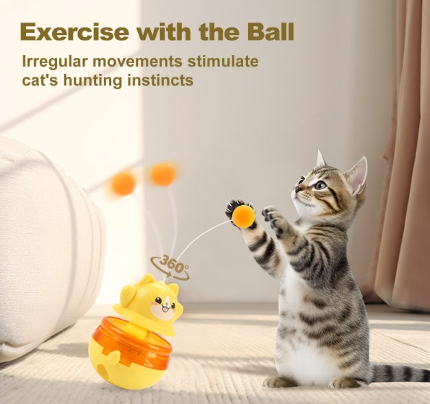 2-Piece Pink Interactive Cat Tumbler Toy – product detail