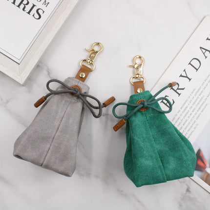 2-PCS Dark green Clip-On Canvas Dog Treat Pouch - Portable Drawstring Bag for Training & Walks