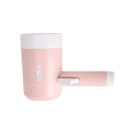 Pink Portable Dog Paw Cleaner Cup - Semi-Automatic 360-degree Rotating Foot Washer with Soft Silicone Bristles