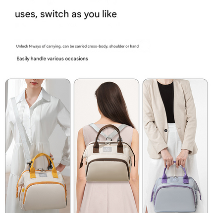 Pink Versatile 3-in-1 Nappy Bag | Convertible Backpack, Tote & Crossbody with Insulated Pockets