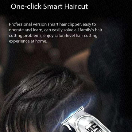 Black Professional Cordless Hair Clippers - USB Rechargeable Trimmer with LED Display for Barbers & Home Grooming