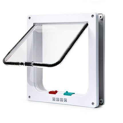Secure 4-Way Locking Pet Door for Cats & Small Dogs - Easy Access Flap for Doors, Walls & Glass(Size S)