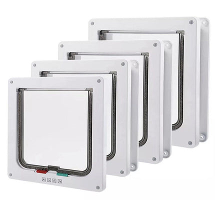 Secure 4-Way Locking Pet Door for Cats & Small Dogs - Easy Access Flap for Doors, Walls & Glass(Size S)