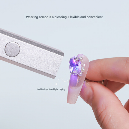 Rose gold Handheld UV LED Nail Curing Pen - Portable USB-C Rechargeable Light for Fast-Drying Gel Polish & Nail Art