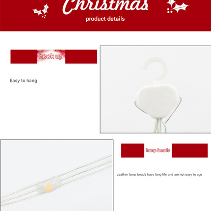Festive Climbing Santa LED Ladder Light - USB Powered Outdoor Christmas Hanging Decoration with Remote(1.7m)