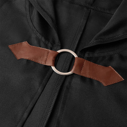Blue Shadow Wanderer Hooded Cape - Premium Velvet Robe for Jedi, Wizard & Medieval Cosplay