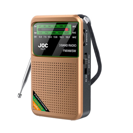 Golden JOC TG-77 Multi-Band Rechargeable Radio for Seniors - Automatic Channel Search, FM/AM/SW Bands