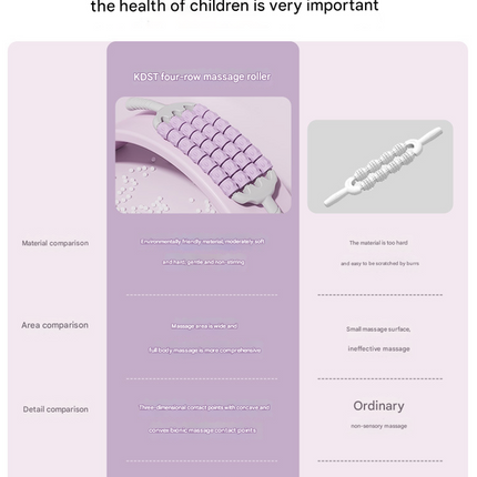 Pink Four-Row Bendable Massage Roller - Muscle Relaxation and Sensory Integration Training for Children