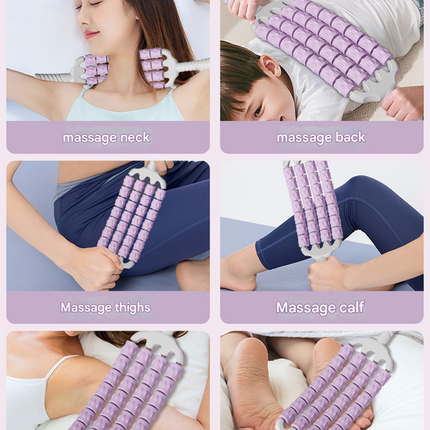 Pink Four-Row Bendable Massage Roller - Muscle Relaxation and Sensory Integration Training for Children