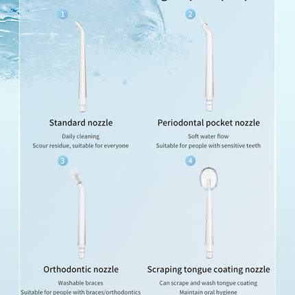 Pink Cordless Water Flosser & Oral Irrigator - Portable Teeth Cleaner with 3 Modes & 4 Jet Tips