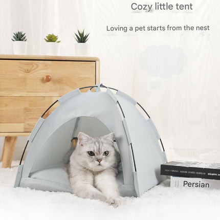 Green Premium Portable Pet Tent Bed with Cooling Mat - Breathable Foldable Outdoor Indoor Cat Dog House Shelter for Summer(Size: S)