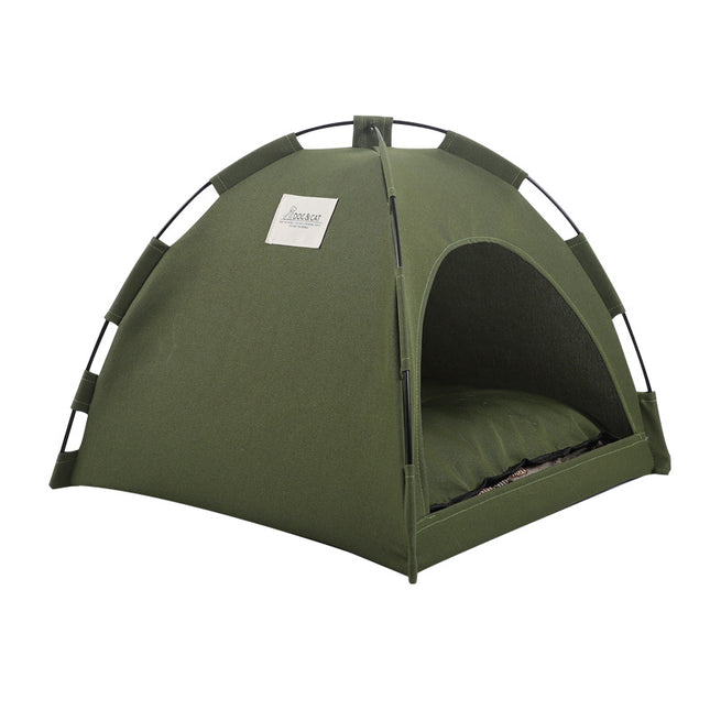 Green Premium Portable Pet Tent Bed with Cooling Mat