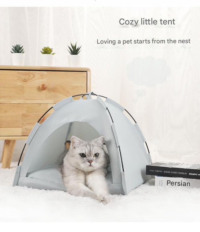 Green Premium Portable Pet Tent Bed with Cooling Mat – product detail