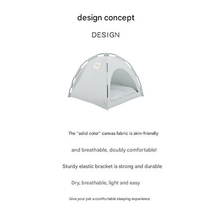 Green Premium Portable Pet Tent Bed with Cooling Mat - Breathable Foldable Outdoor Indoor Cat Dog House Shelter for Summer(Size: L)